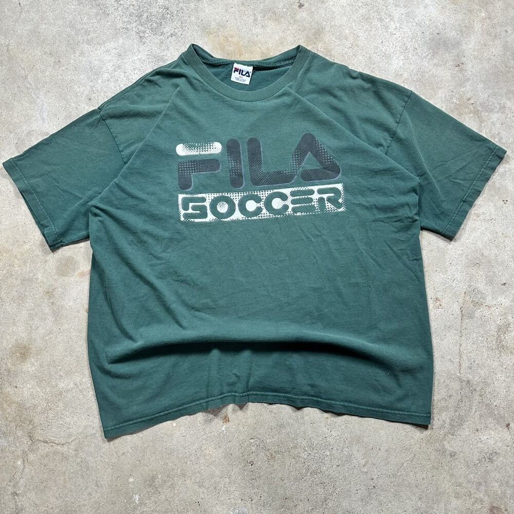 Vintage 90s Green Fila Soccer Football Shirt Size XL